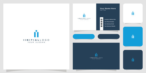 initial logo business card template