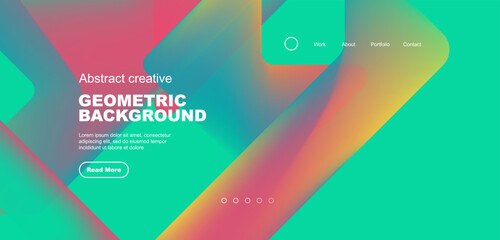 Abstract trendy geometric patterns poster with fluid color triangles and other geometric shapes. Vector illustration for wallpaper, banner, background, leaflet, catalog, cover, flyer