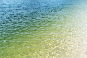 Texture of water color gradation of lagoon in Lençois Maranhenses, Brazil 