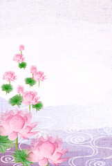 喪中　和柄　蓮　背景	