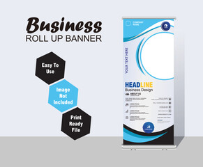 corporate roll up banner modern colorful for business decor