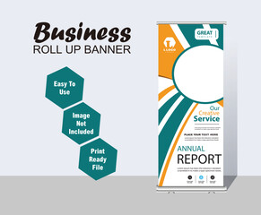 Design roll up banner colorful modern abstract for business marketing