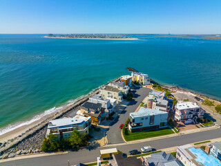 Longport Point aerial view with Ocean City across Great Egg Harbor at the background, Longport, New...