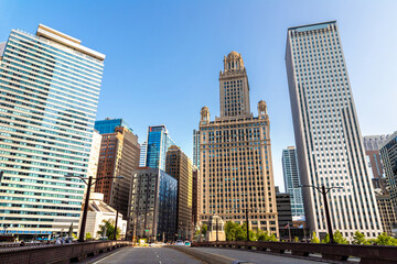 Skyscraper towers in  Chicago