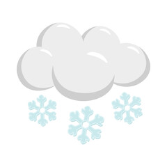 Cloud Snow Sign Emoji Icon Illustration. Winter Vector Symbol Emoticon Design Clip Art Sign Comic Style.