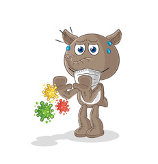 tapir refuse viruses cartoon. cartoon mascot vector