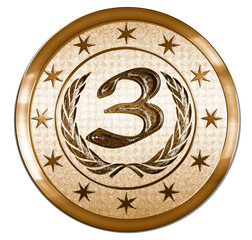 Photo Realistic Medal - Third Place
