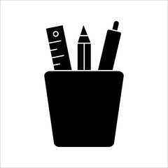 Pencil stand, stationery icon in trendy outline style design. Vector graphic illustration. Pencil stand icon for website design, logo, and ui. Editable vector stroke. EPS 10.