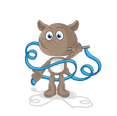 tapir Rhythmic Gymnastics mascot. cartoon vector