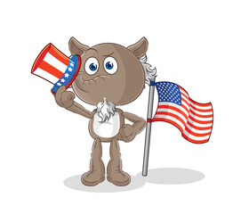 Obraz premium tapir uncle sam character. cartoon mascot vector