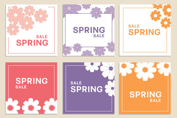 Spring season sale with flower for greeting card, invitation template, banner poster template background.