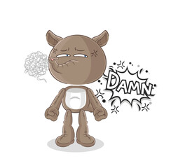 tapir very pissed off illustration. character vector
