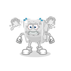 concrete brick very angry mascot. cartoon vector