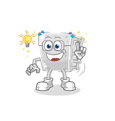 concrete brick got an idea cartoon. mascot vector