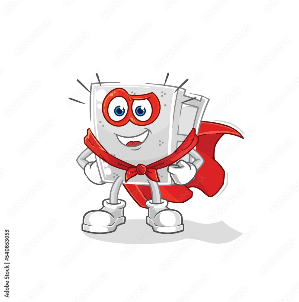 Wall mural concrete brick heroes vector. cartoon character