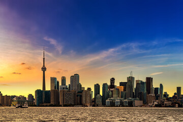 Toronto skyline at sunset, Canada