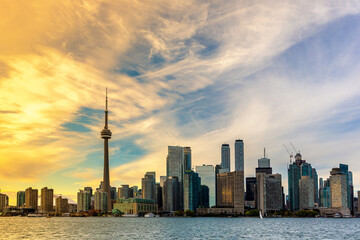 Toronto and CN Tower at sunset