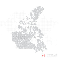 Canada grey map isolated on white background with abstract mesh line and point scales. Vector illustration eps 10