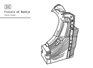 This illustration is "Chimi," a cultural asset of Baekje in Korea. This is an interior item that runs on the roof of the past.