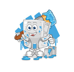 Fototapeta premium concrete brick painter illustration. character vector