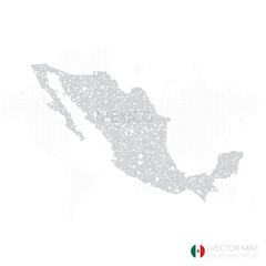 Fototapeta na wymiar Mexico grey map isolated on white background with abstract mesh line and point scales. Vector illustration eps 10