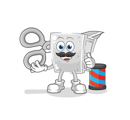 concrete brick barber cartoon. cartoon mascot vector