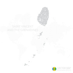 Fototapeta premium Saint Vincent and the Grenadines grey map isolated on white background with abstract mesh line and point scales. Vector illustration eps 10