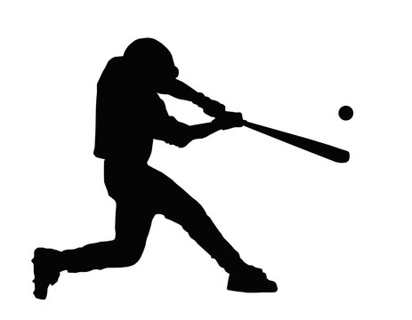 Baseball Batter Hitting Ball