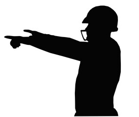 Silhouette American Football Quarterback Instructing