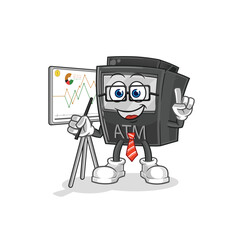 ATM machine marketing character. cartoon mascot vector