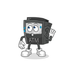 ATM machine eavesdropping vector. cartoon character