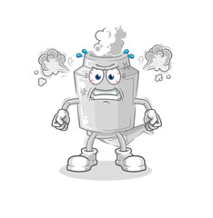 exhaust very angry mascot. cartoon vector