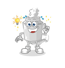 exhaust got an idea cartoon. mascot vector