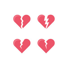 Broken heart line icon concept