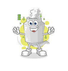 Obraz premium exhaust full battery character. cartoon mascot vector