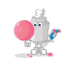 exhaust chewing gum vector. cartoon character