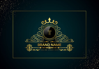 Letter T Gold Luxury Crown Logo Concept, Royal Premium Logo Template Vector.