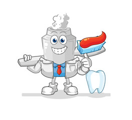 exhaust dentist illustration. character vector