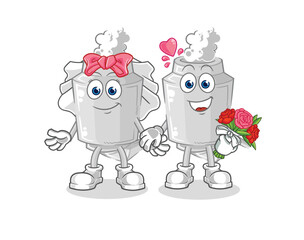 exhaust wedding cartoon. cartoon mascot vector
