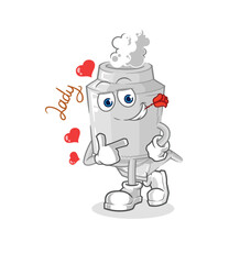 exhaust flirting illustration. character vector