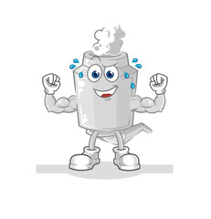 exhaust muscular cartoon. cartoon mascot vector