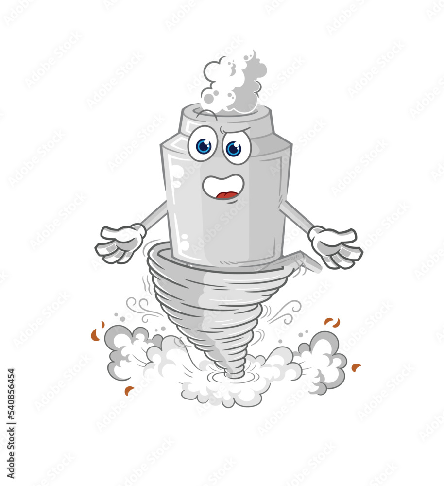 Canvas Prints exhaust in the tornado cartoon character vector