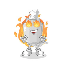 exhaust on fire mascot. cartoon vector
