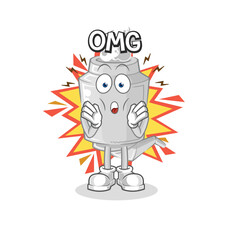 exhaust Oh my God vector. cartoon character