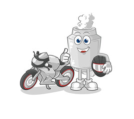 exhaust racer character. cartoon mascot vector