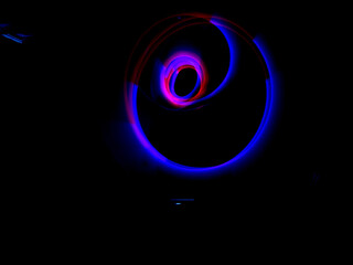 Abstract light painting with red and blue color. Background and texture concept.