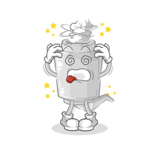 exhaust dizzy head mascot. cartoon vector