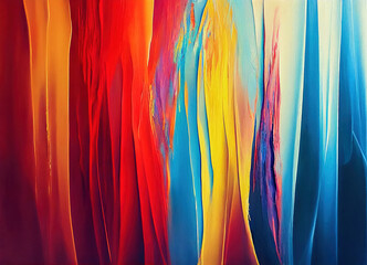 Abstract layers of paint in rivers of colour