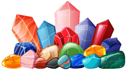 Pile of gemstones and crystals