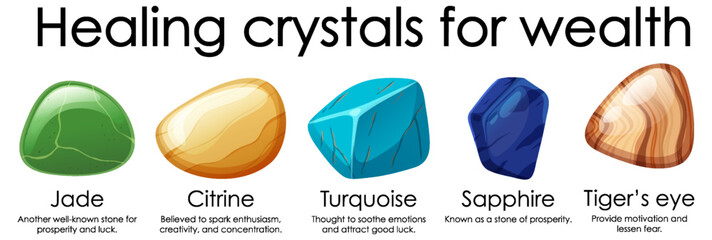 Healing crystals for wealth collection